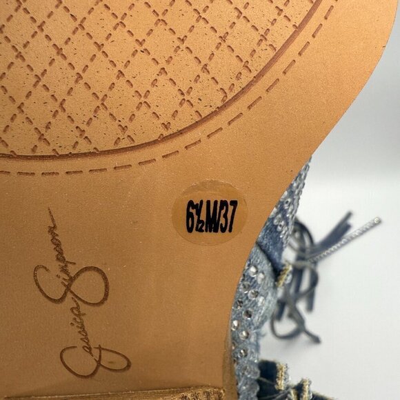 Jessica Simpson Brand New Paredisa Rhinestone Fringe Cowboy Booties size 6.5 - Picture 4 of 8